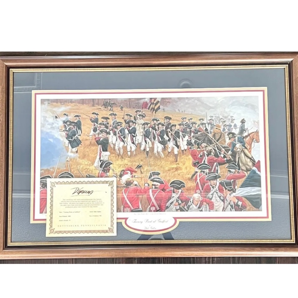 Dale Gallon FRAMED print. Turning Point at Guilford. SIGNED